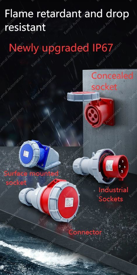 3 pole 63A concealed socket