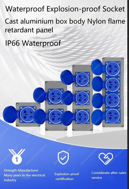 Explosion-proof cast aluminium triplex 5-hole black